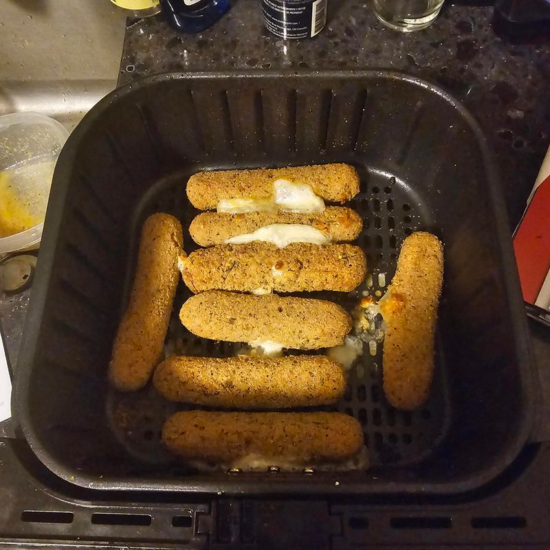 Giant Air-Fried Mozzarella Stick: Molten Mess