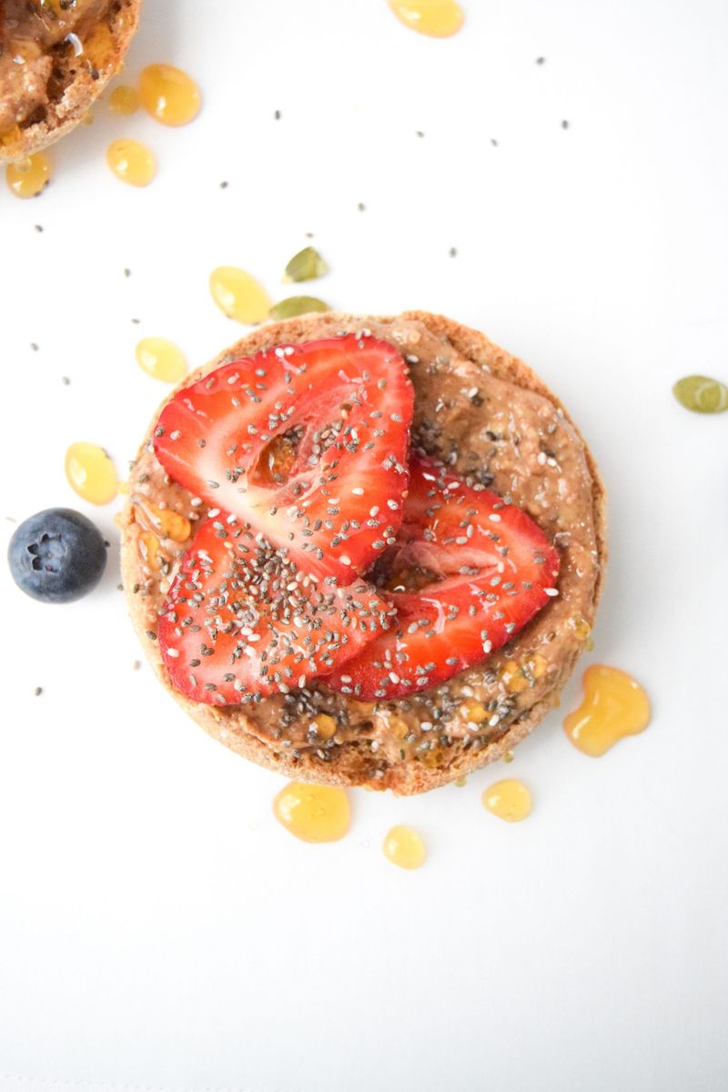 Whole-Grain Toast with Almond Butter, Berries & Chia Seeds