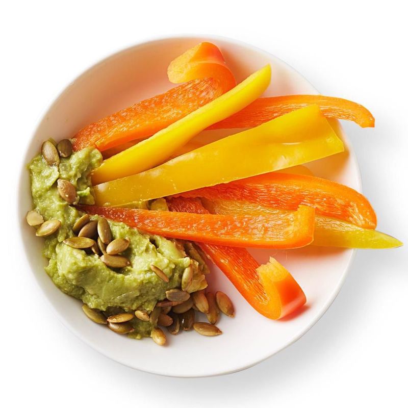 Bell Pepper Strips With Guacamole