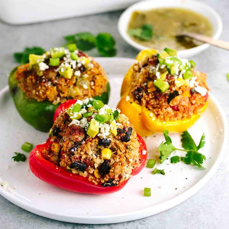 Stuffed Bell Peppers with Quinoa and Turkey