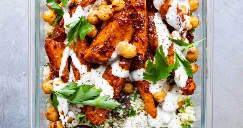 Baked Harissa Chicken with Carrot Couscous