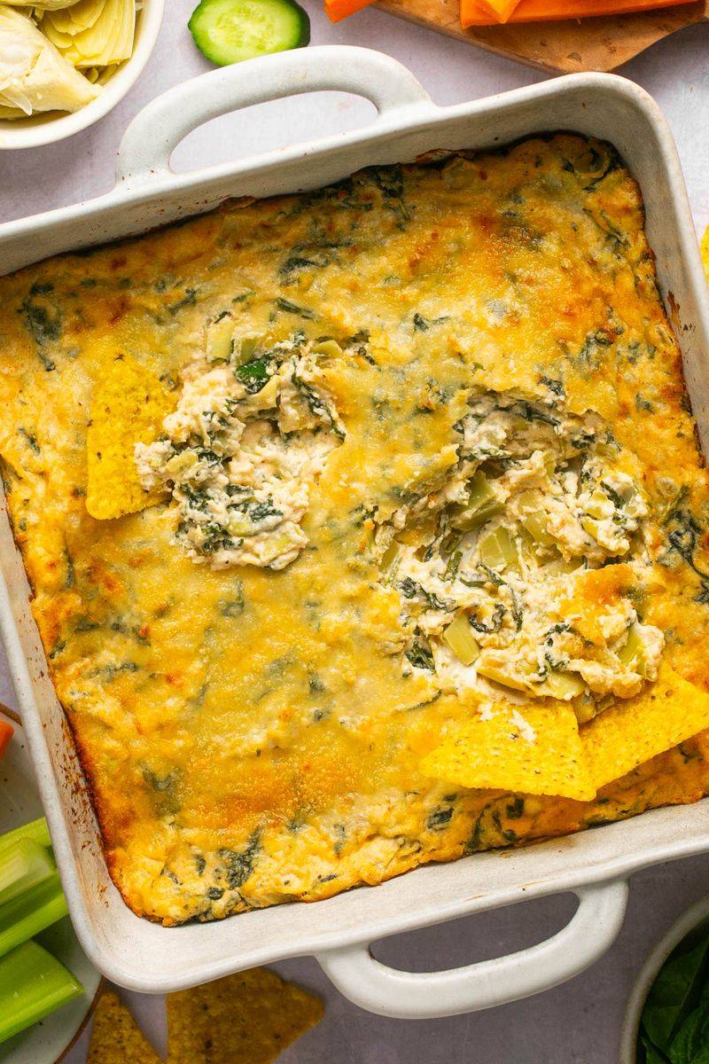 Quick-Baked No-Mayo Spinach Artichoke Dip