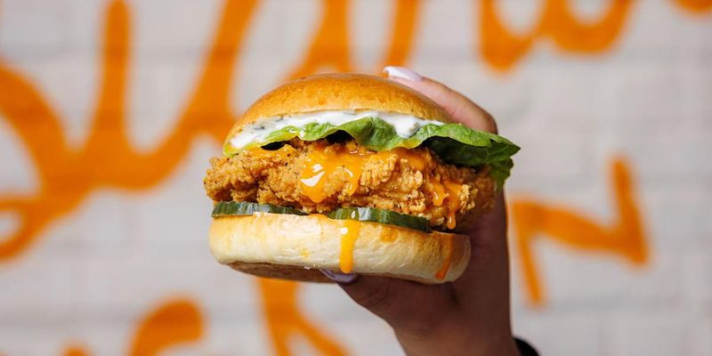 Popeyes Mac & Cheese Buffalo Chicken Sandwich