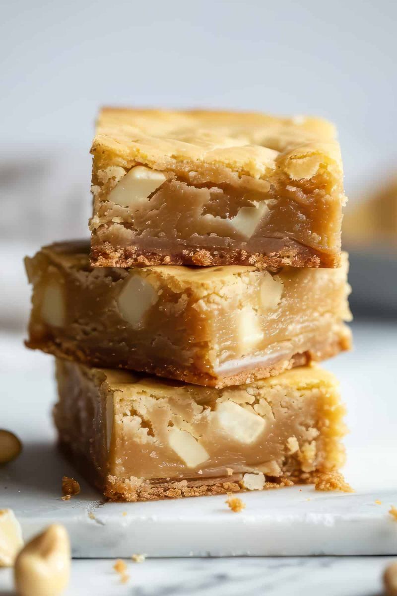 Chewy White Chocolate Blondies