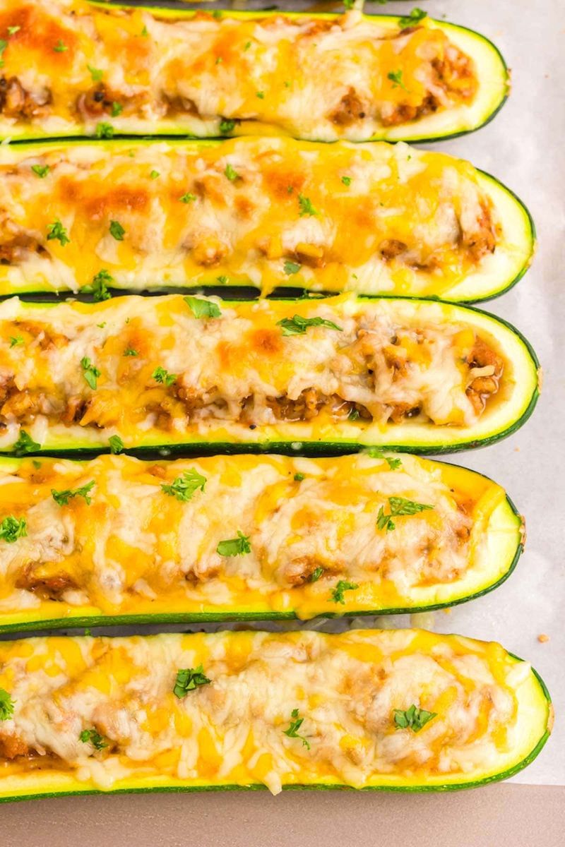 Cheesy Zucchini Boats