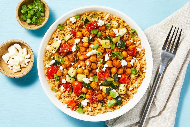 Bulgur Wheat Pilaf with Chickpeas