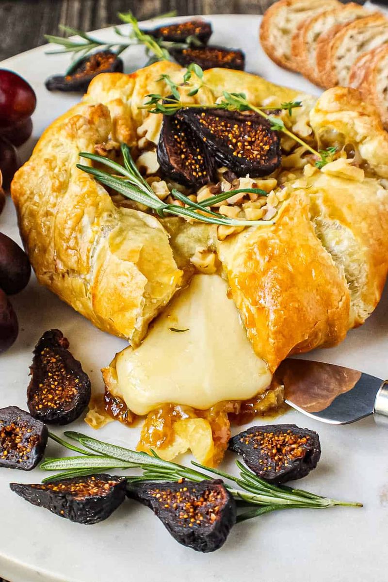 Baked Brie with Jam and Puff Pastry