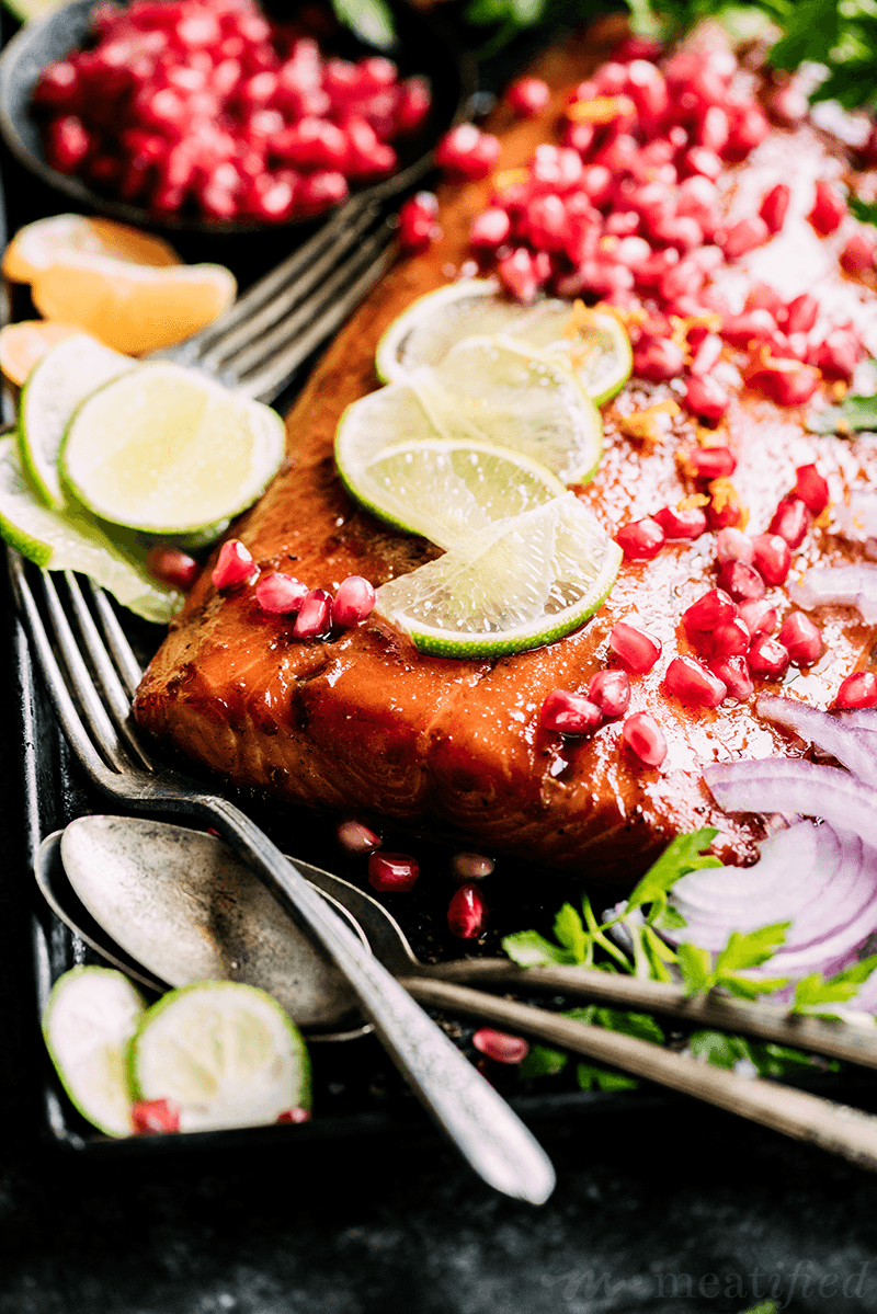 Pomegranate Glazed Roasted Salmon