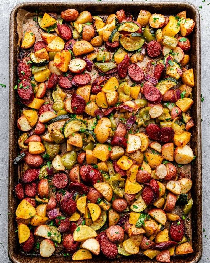 Sheet Pan Sausage and Vegetables