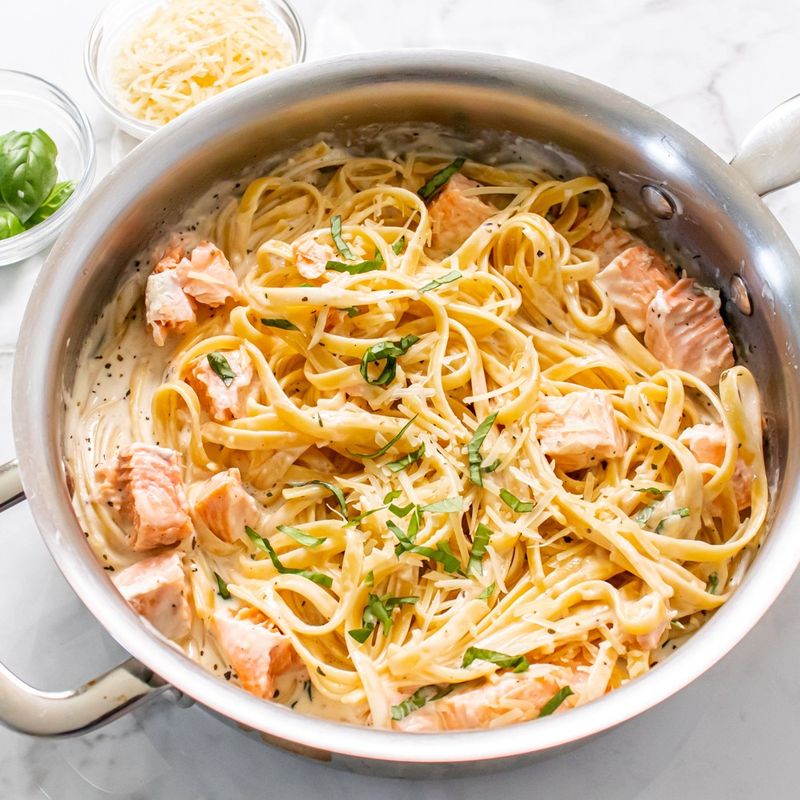 Salmon Pasta Alfredo