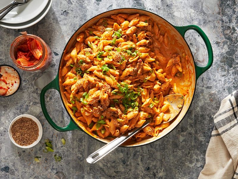 One-Pot Creamy Kimchi Shells