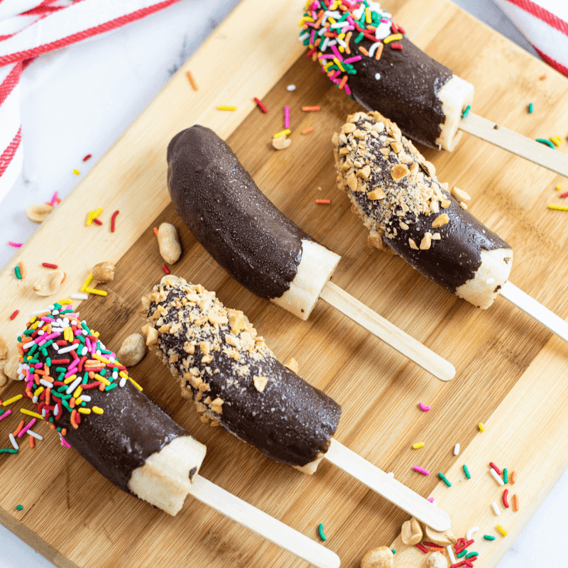 Frozen Chocolate-Covered Banana Pops
