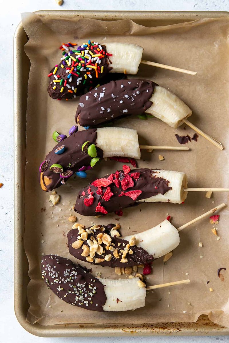 Frozen Chocolate-Covered Banana Pops