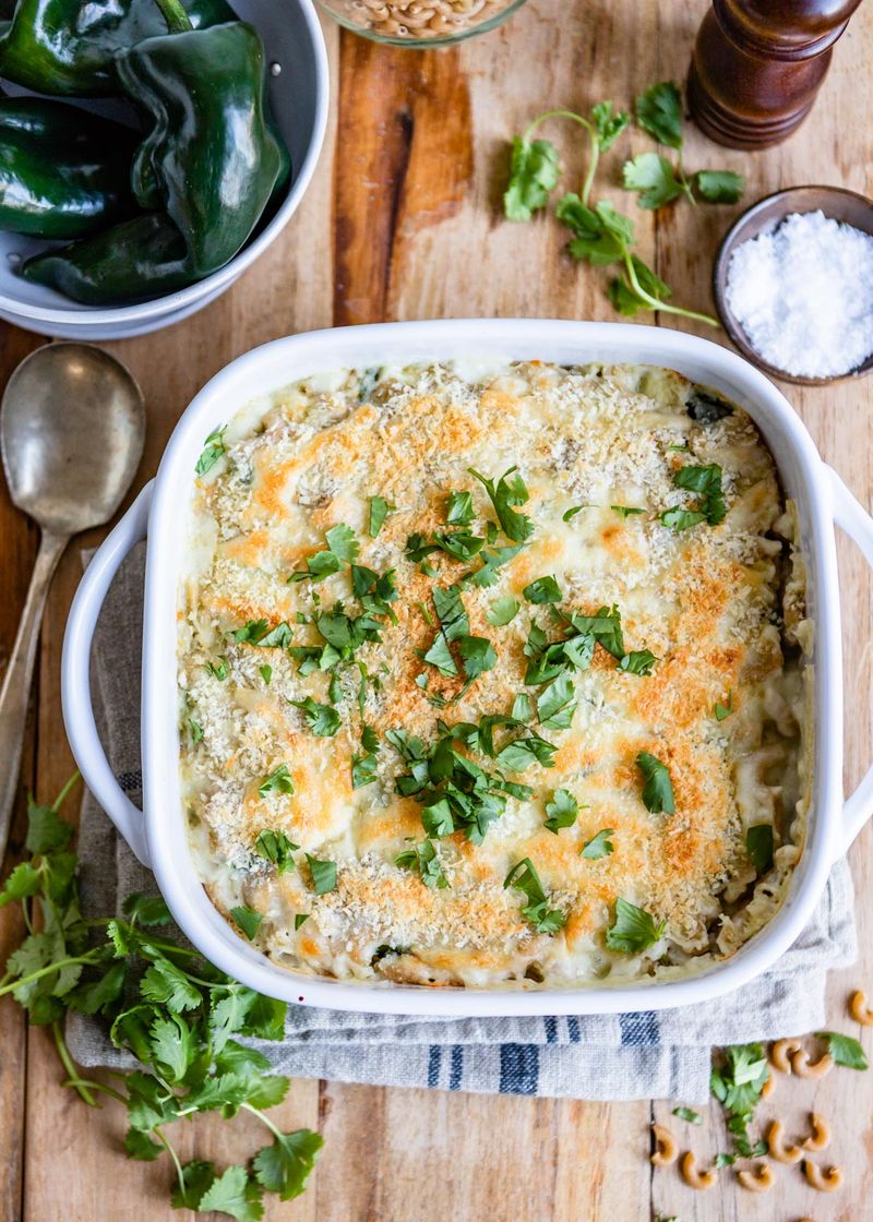Baked Mac and Cheese with Poblanos