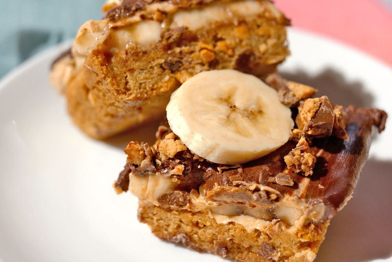 Peanut Butter-Banana Blondies