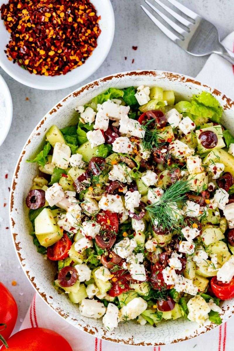 Keto Greek Salad for Weight Loss