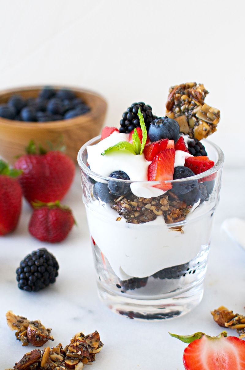 Fresh Berries With Coconut Yogurt