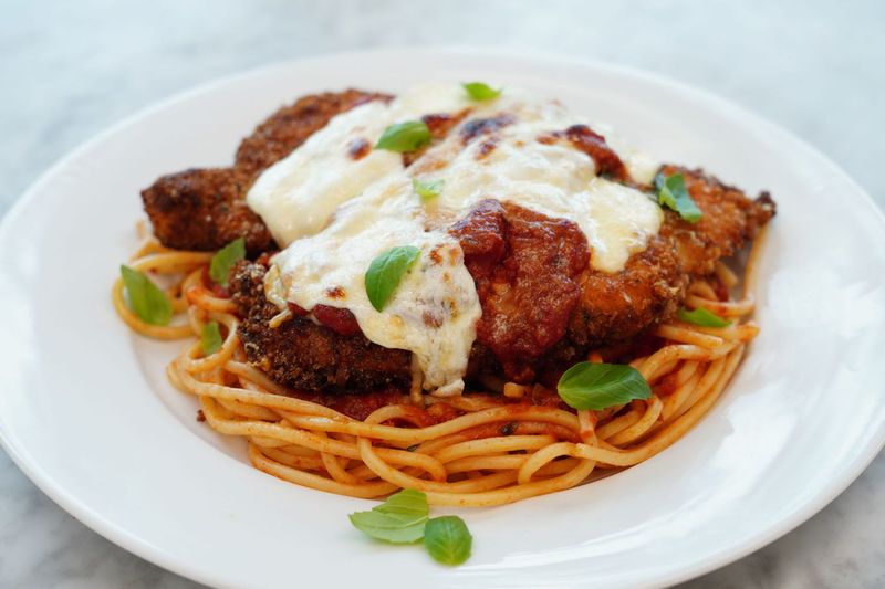 “Chicken Parm Pasta” or “Spaghetti with Meatballs” as Headliners