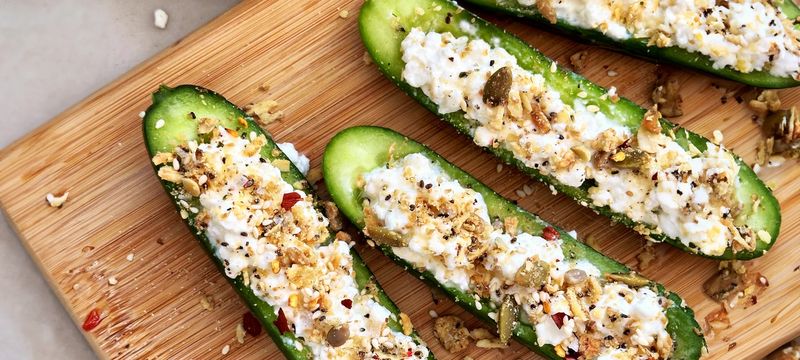Cottage Cheese + Cucumber Slices
