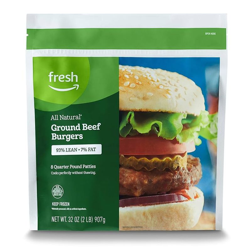 Amazon Fresh Ground Beef Burgers