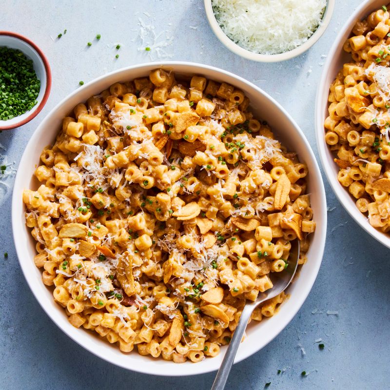 Creamy Garlicky Alfredo Ditalini
