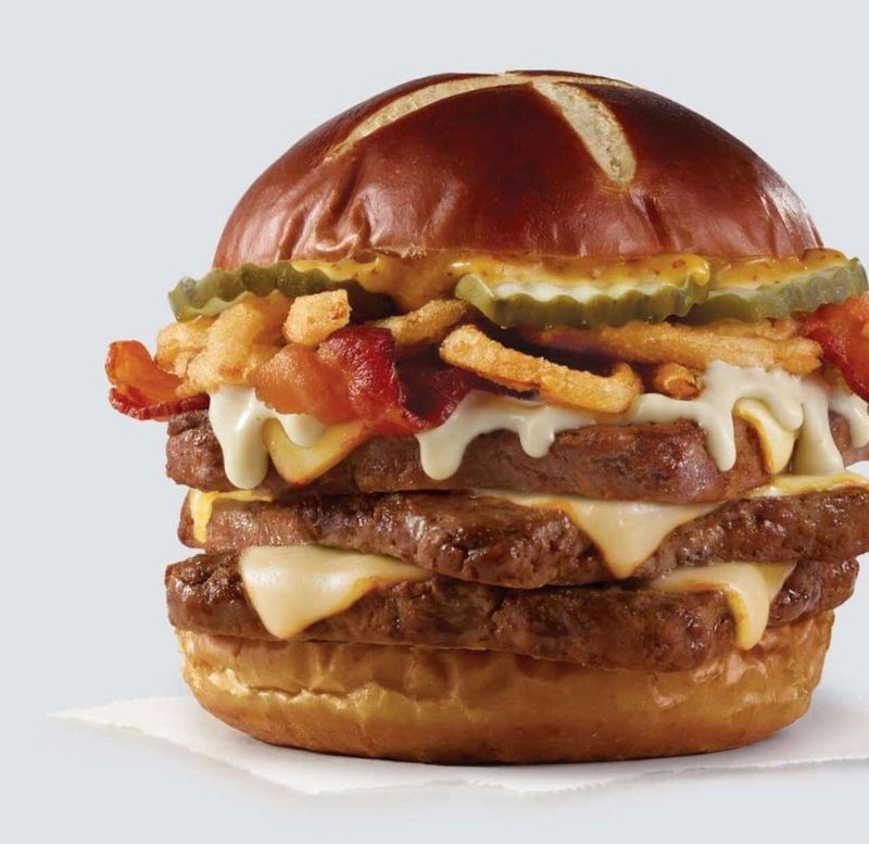 Wendy's Pretzel Bacon Pub Triple