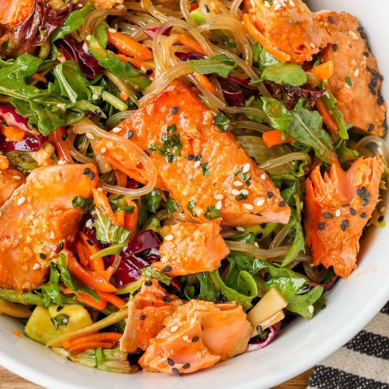 Asian-Inspired Sesame Salmon Salad