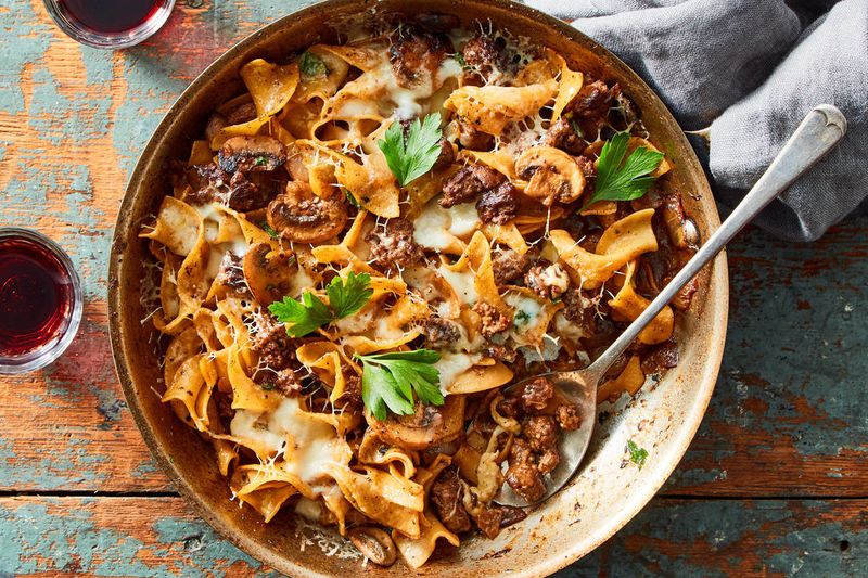 Creamy Celery Beef Stroganoff