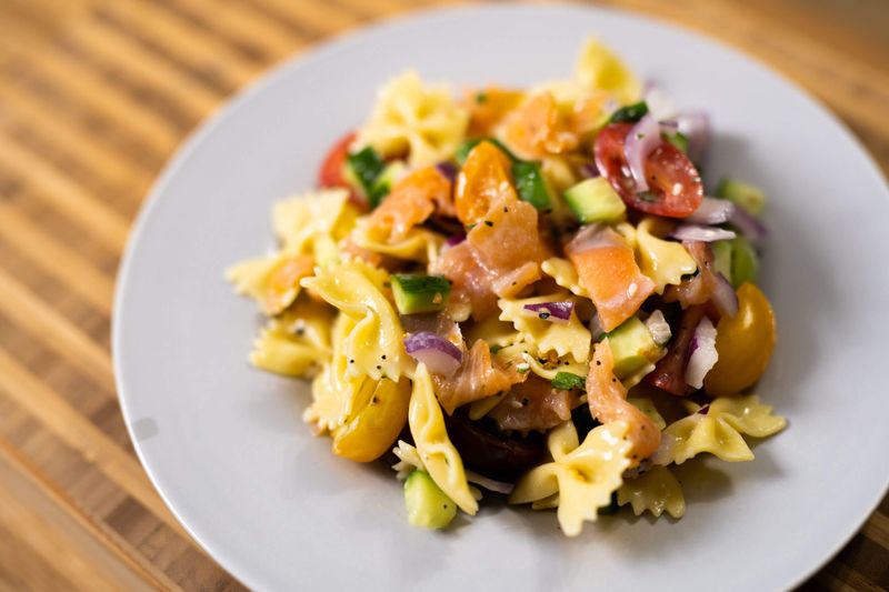 Smoked Salmon and Cucumber Bowtie Salad