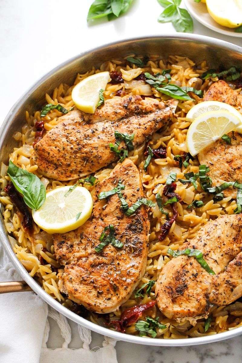 Chicken Orzo Skillet
