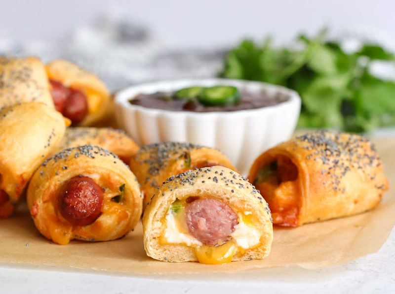 Air Fryer Bacon Jalapeño Cheese Pigs in a Blanket