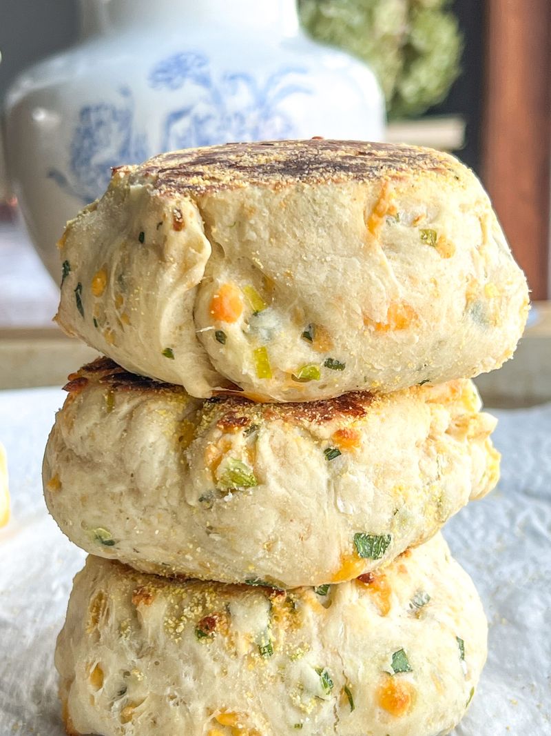 Cheddar and Chive English Muffins