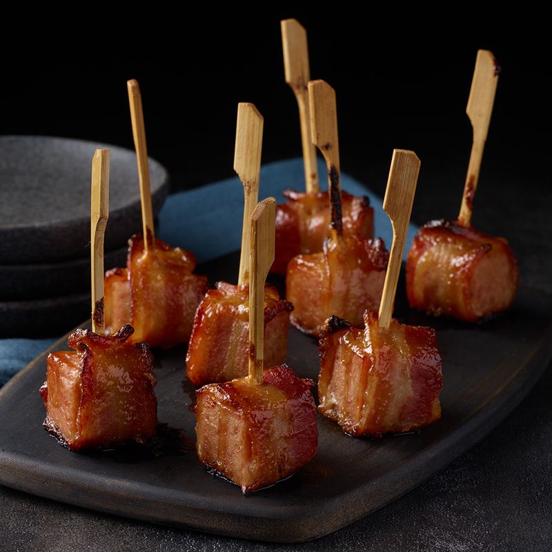 Bacon-Wrapped Spam Bites