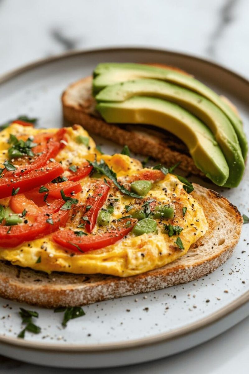 High-Fiber Veggie Omelet with Whole-Grain Toast