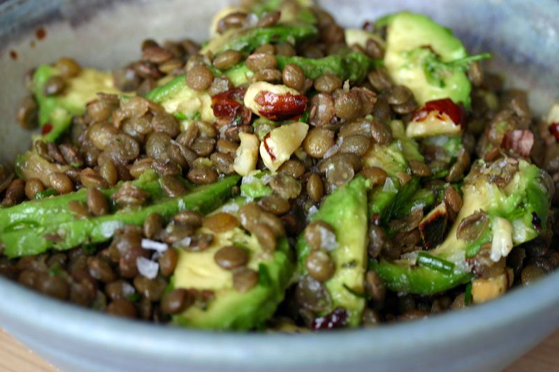 Green Lentil and Avocado Salad