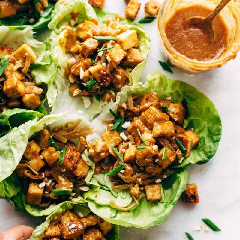Tofu and Veggie Lettuce Wraps