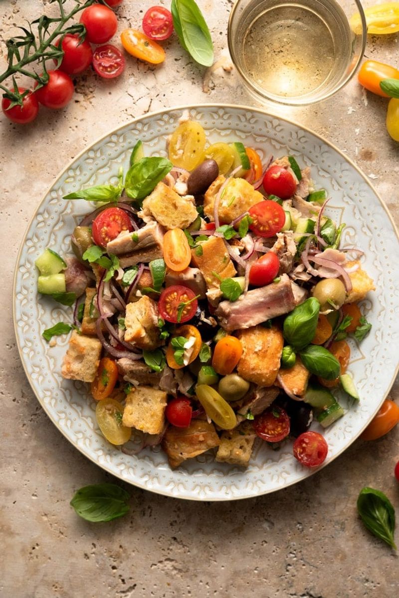 Panzanella with Burrata & Tuna