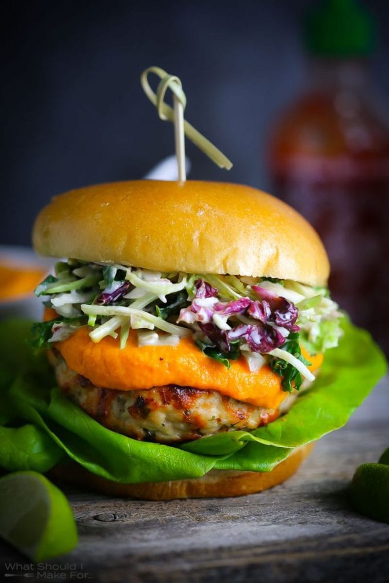 Carrot-Ginger Burgers With Cilantro Slaw