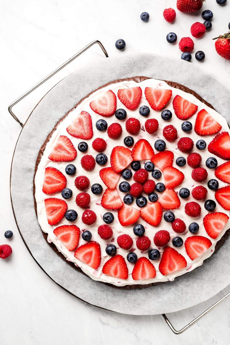 4th of July Brownie Pizza