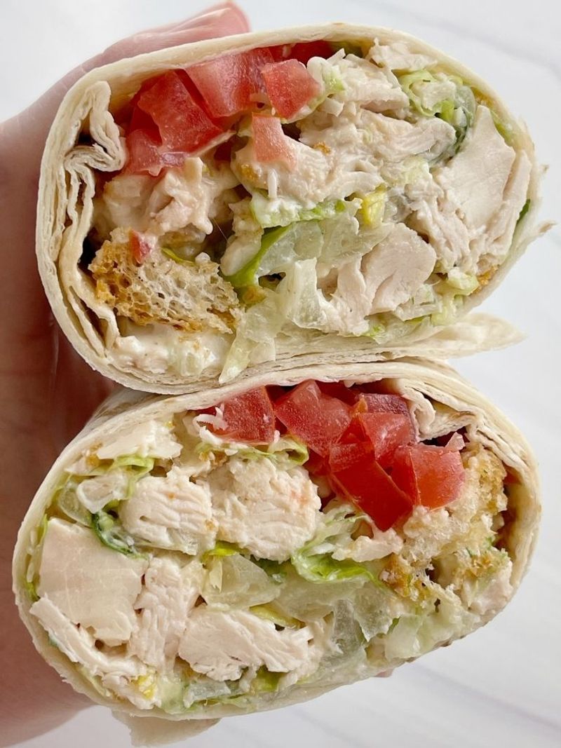 Chicken Caesar Salad Wraps