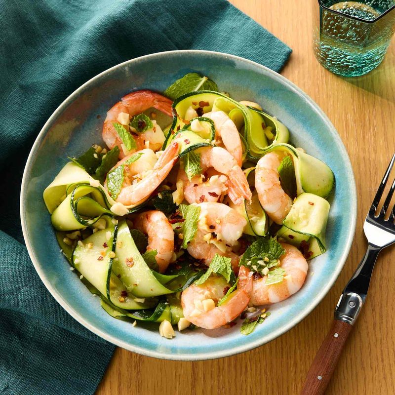Ginger-Soy Zucchini Noodles with Shrimp