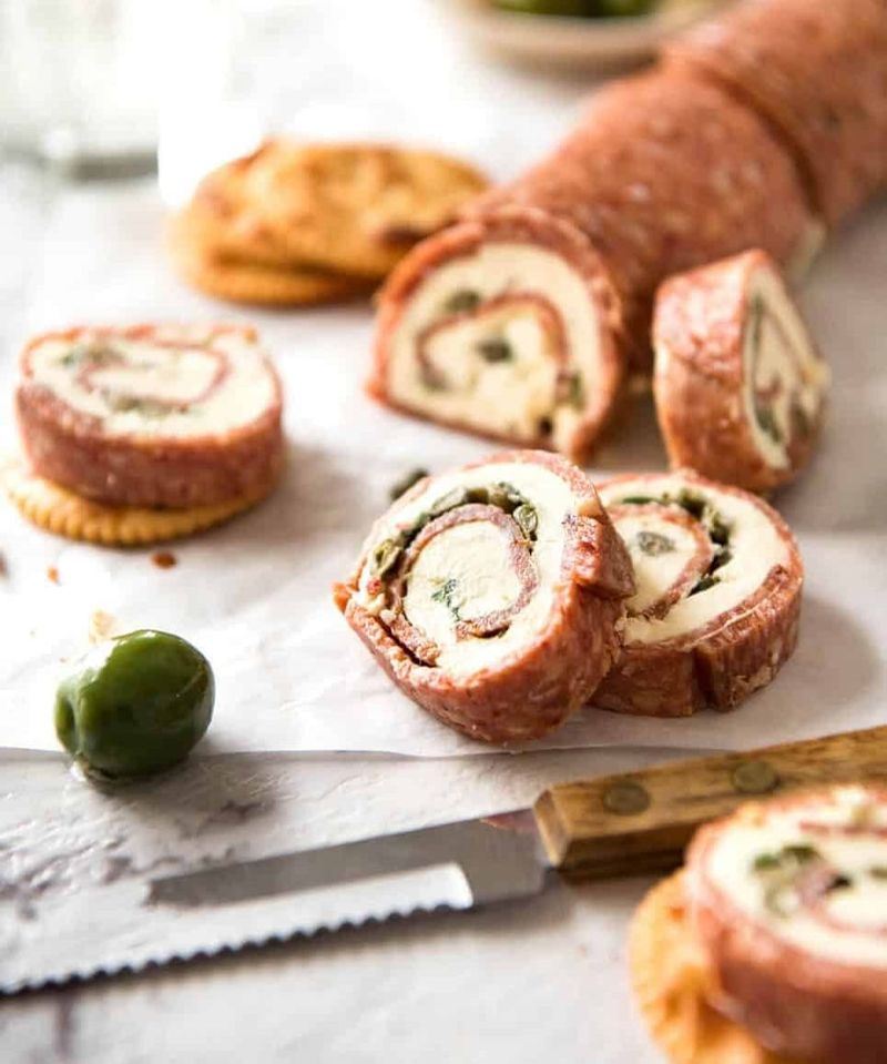 Bologna Roulade with Herbed Cream Cheese