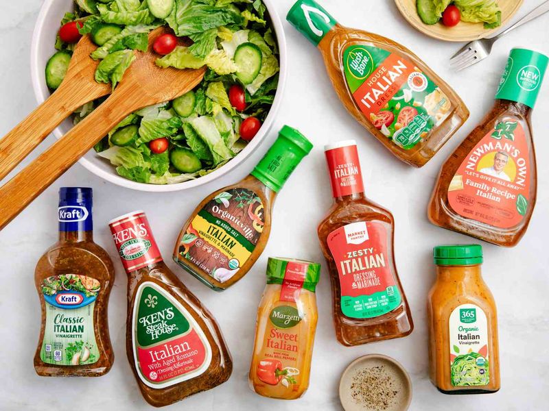 Bottled Dressings on the Table
