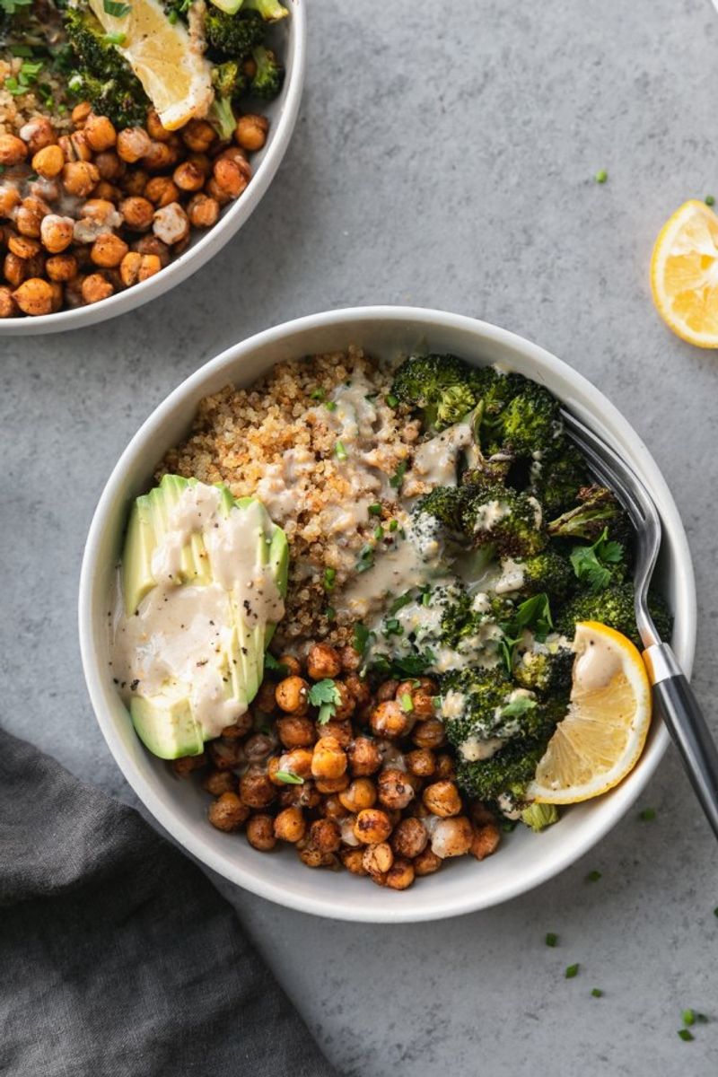 Roasted Broccoli and Chickpea Bowls
