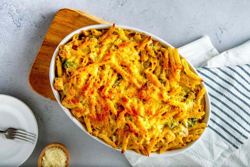 Chicken and Broccoli Alfredo Ziti Bake