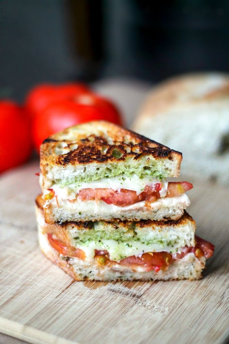 Pesto Caprese Grilled Cheese