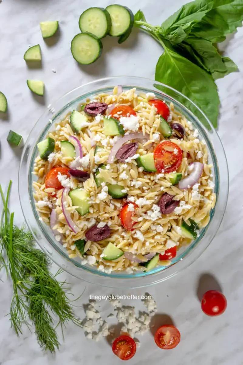 Greek Orzo Salad with Lemon-Dill Vinaigrette