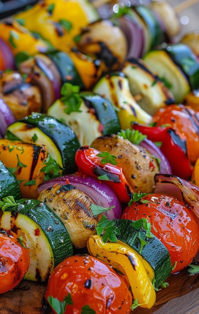 Grilled Veggie Kabobs with Balsamic Glaze