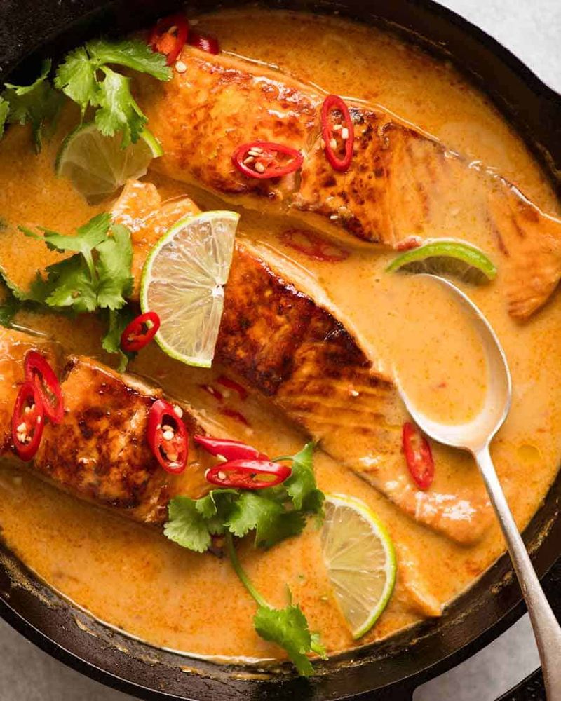Lemongrass-Coconut Poached Salmon