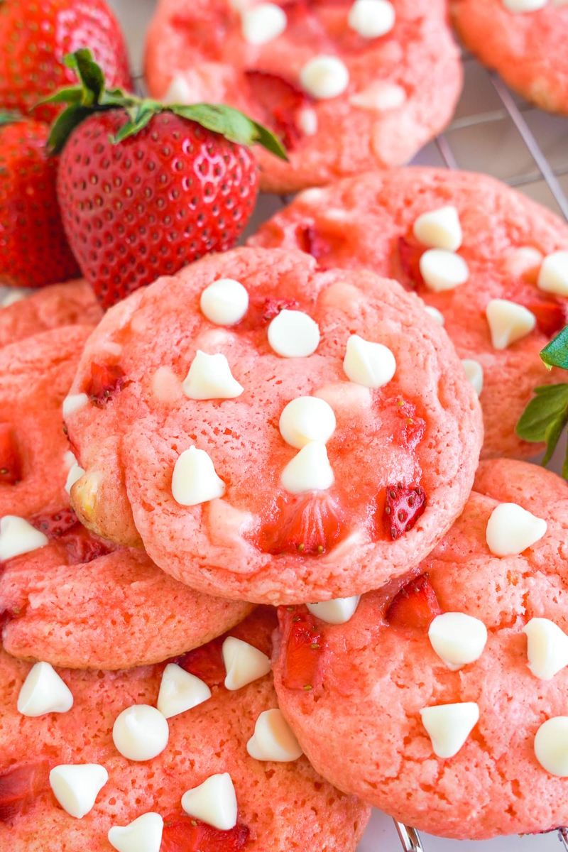 Strawberry Cake Mix Cookies